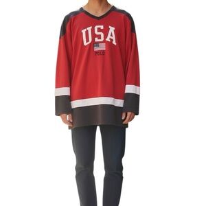 Polo by Ralph Lauren Red and Black USA Hockey Jersey
